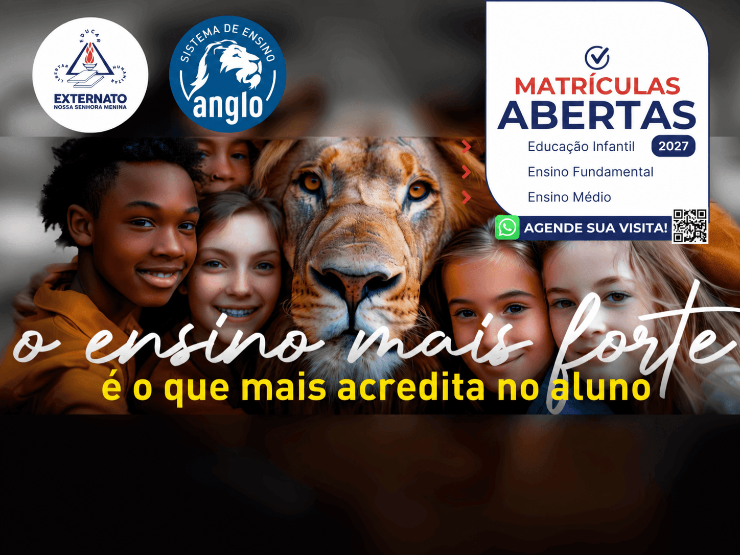 Matrículas Abertas 2027 com Leão e Crianças (1)